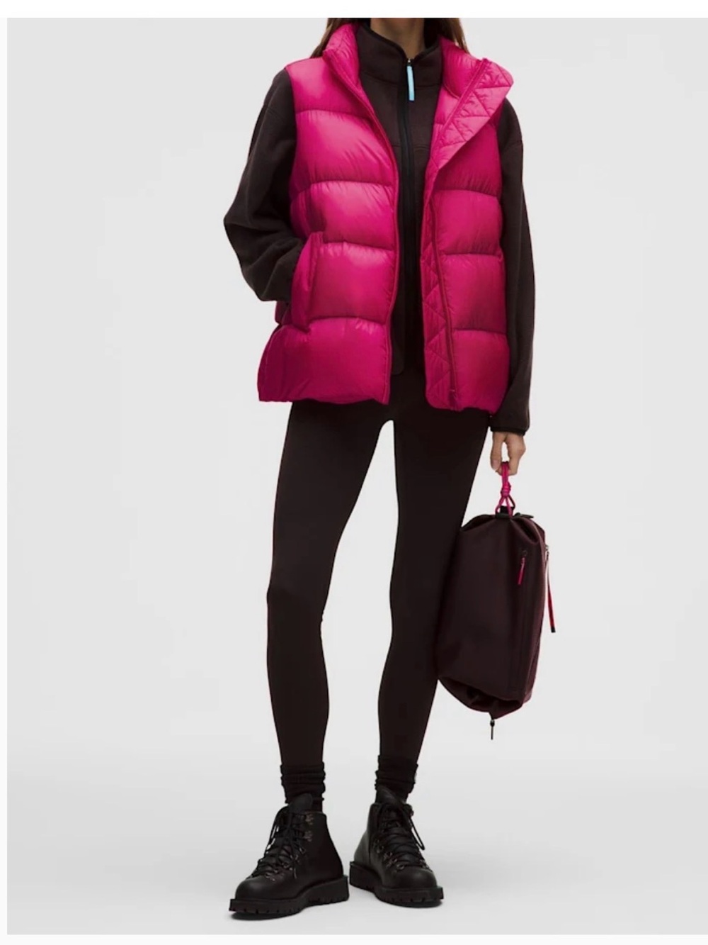 Lululemon Featherweight 900-Down-Fill Puffer Vest XS color CLYS (Calypso pink)